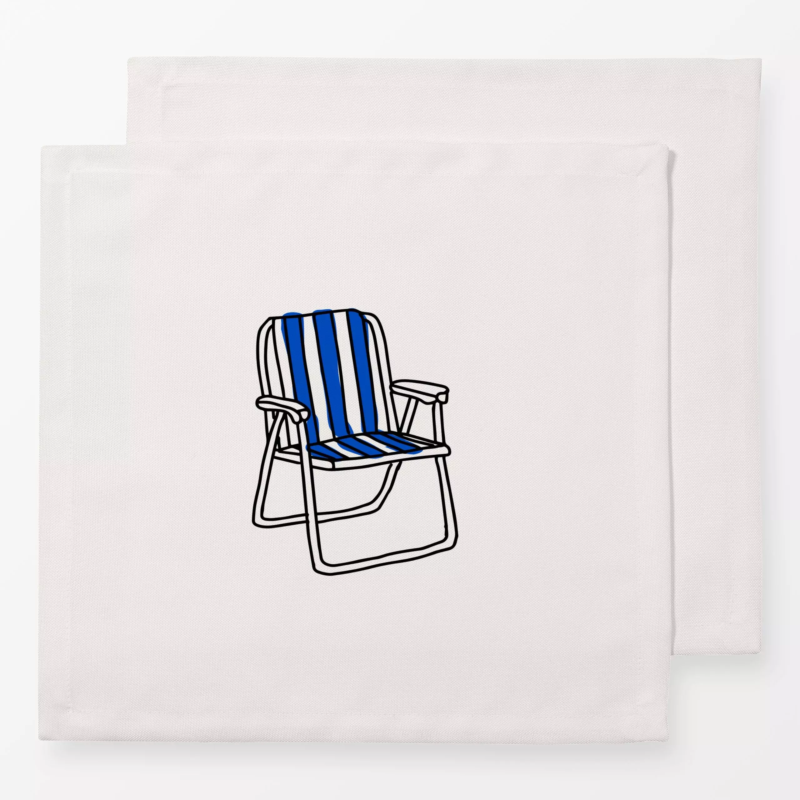 Servietten Gartenstuhl Schwarz-Blau - Sommer - von „textilwerk"; Zeichnung, modern, Sommer, summer, minimalistisch, schlicht...
