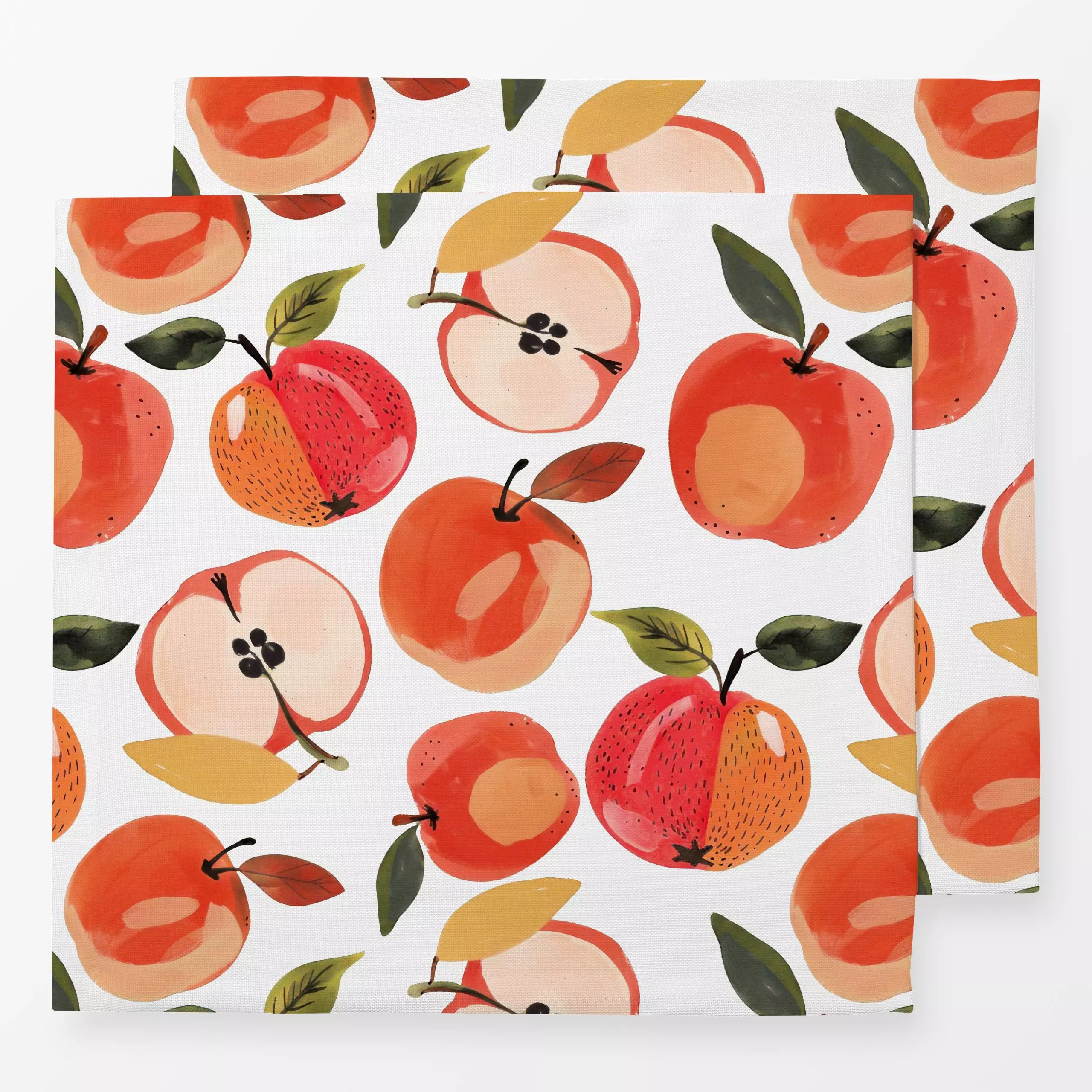 Servietten Apfelkompott weiß - von „Uta Naumann"; Muster, Natur, Garten, Apfel, herbstlich