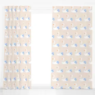 Dekovorhang Schwanenpärchen