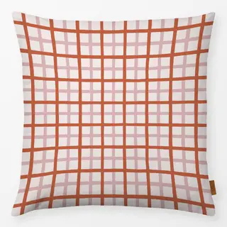 Kissen Karo Muster Beige Braun