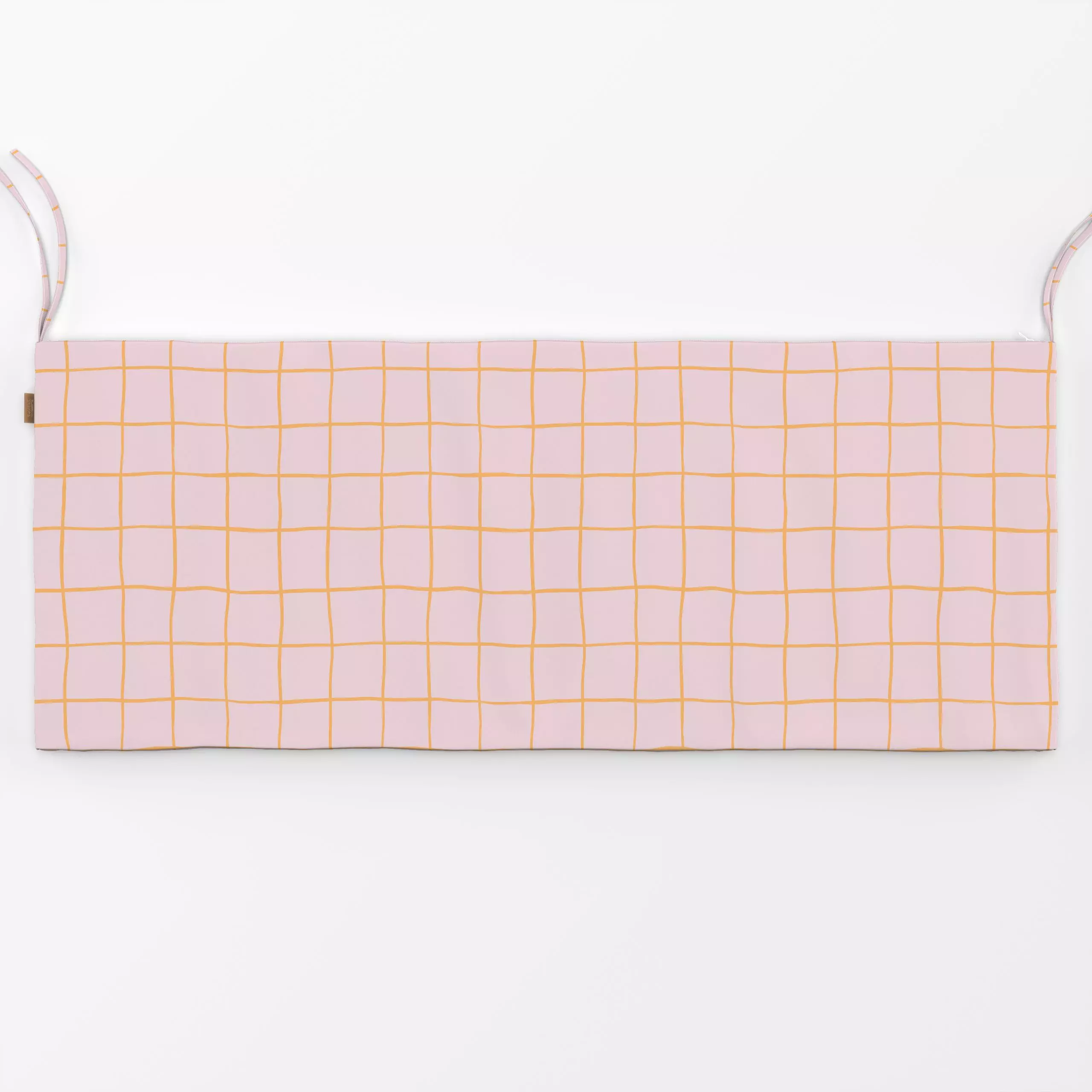 Bankauflage Karo Rosa Orange - Symbole & Muster - von „Studio Kesse"; Linien, Streifen, rosa, Ostern, Karo, landhaus, karier...