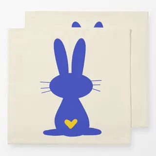 Servietten Hase mit Herz blau
