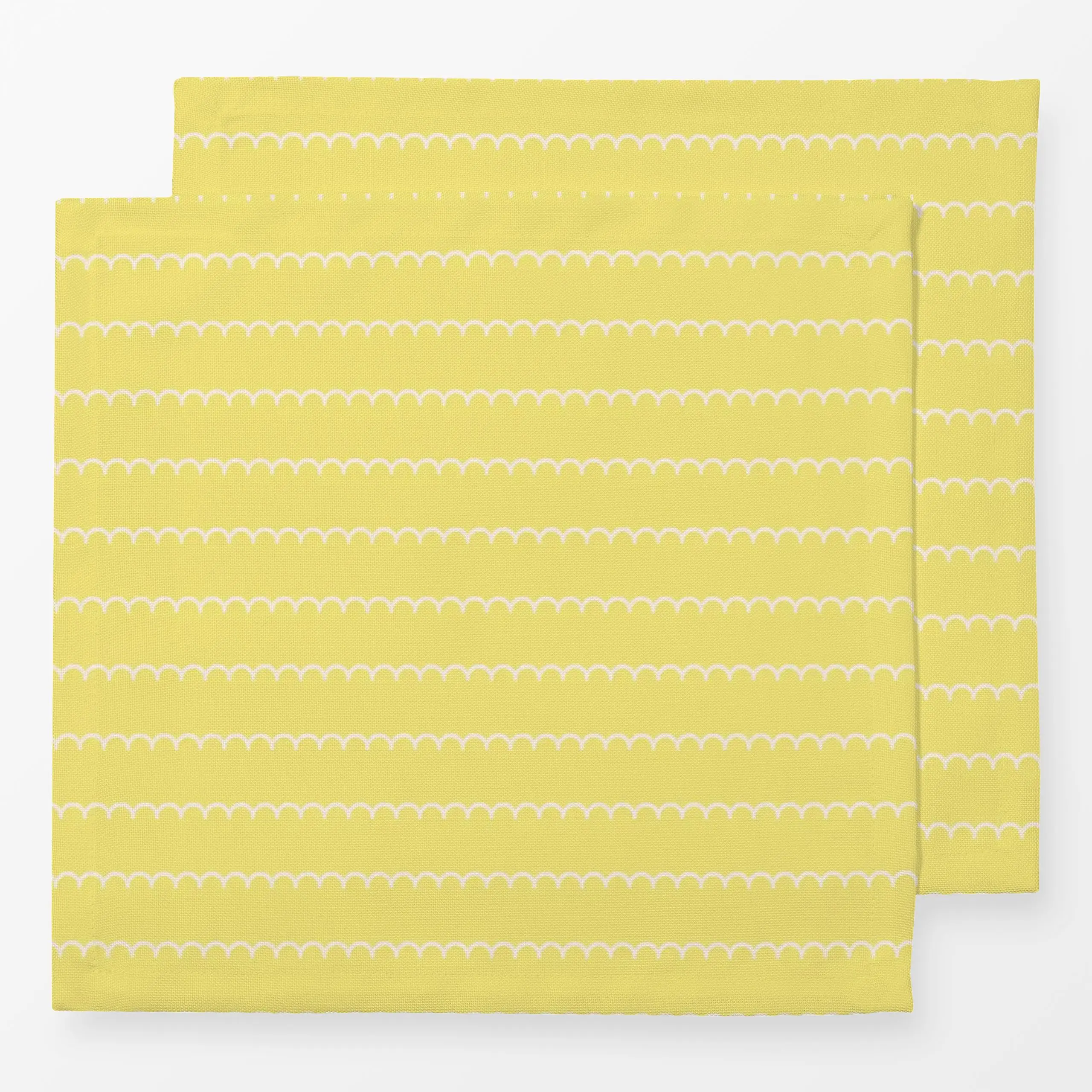 Servietten Wellige Streifen Gelb - Frühling, Sommer, Symbole & Muster - von „DEINKI Studio"; niedlich, organisch, Pastell, r...