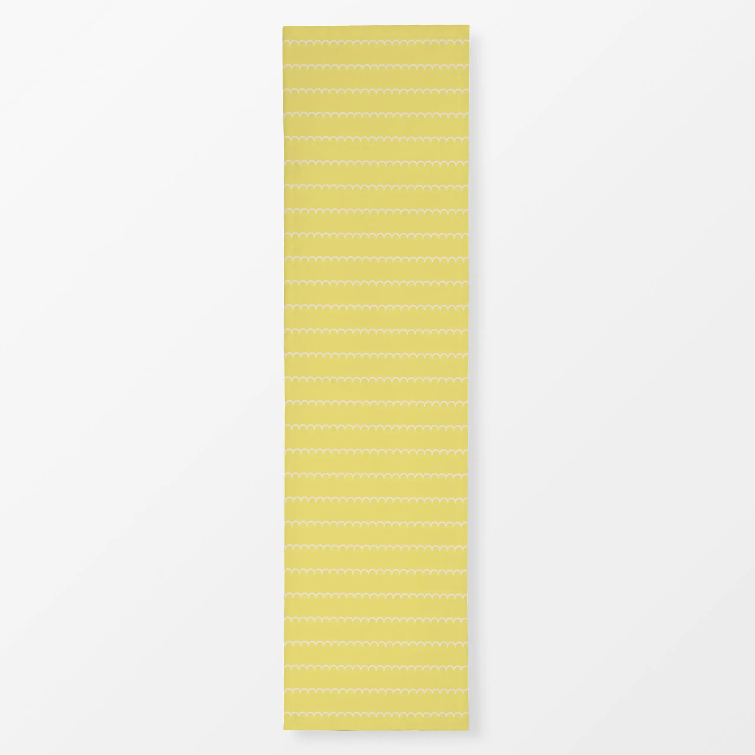 Tischläufer Wellige Streifen Gelb - Frühling, Sommer, Symbole & Muster - von „DEINKI"; niedlich, organisch, Pastell, romanti...