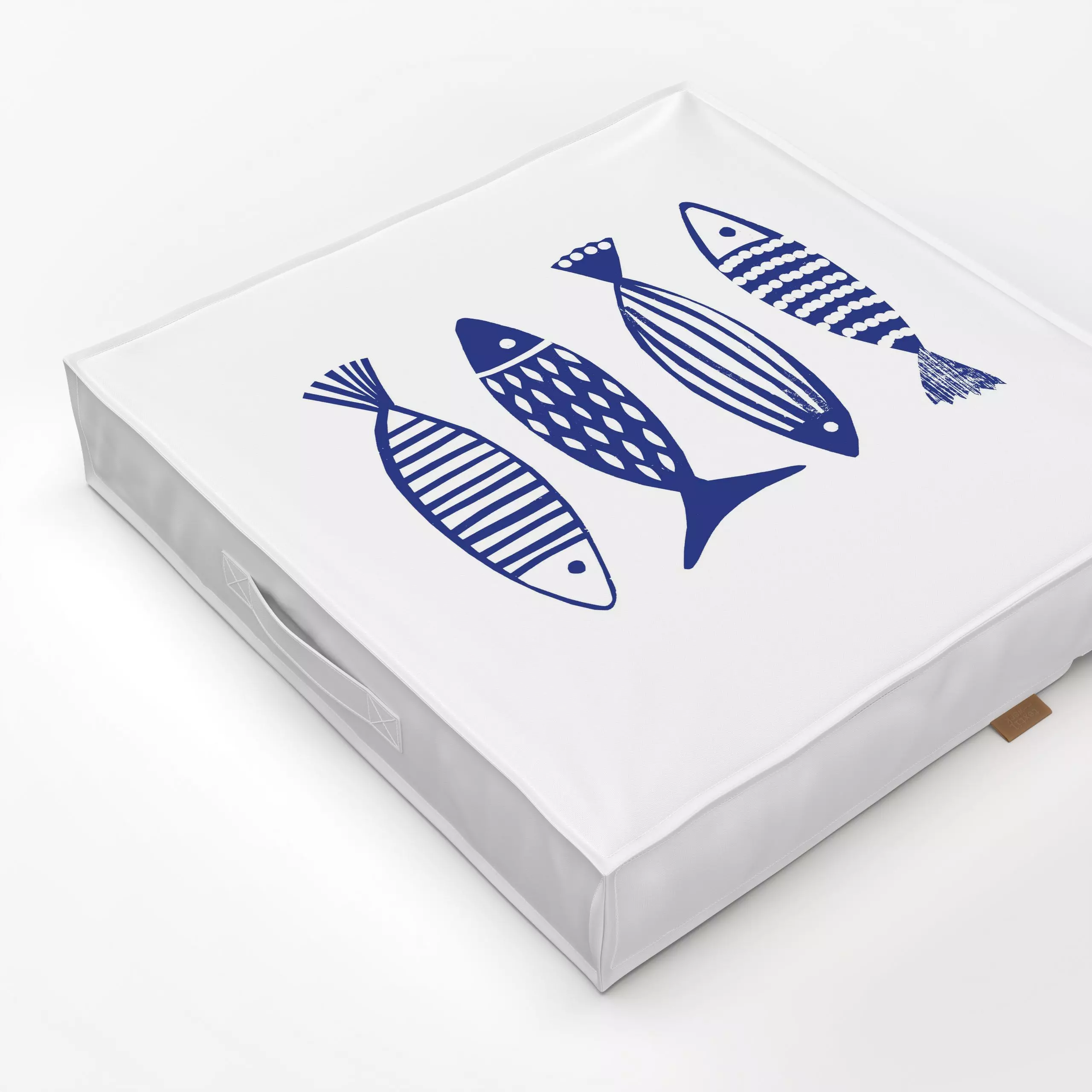 Bodenkissen Fische - Natur & Landschaft, Sommer - von „Kerstin Ax"; Punkte, Wasser, Streifen, Ozean, Meer, Meerestiere, Fisc...