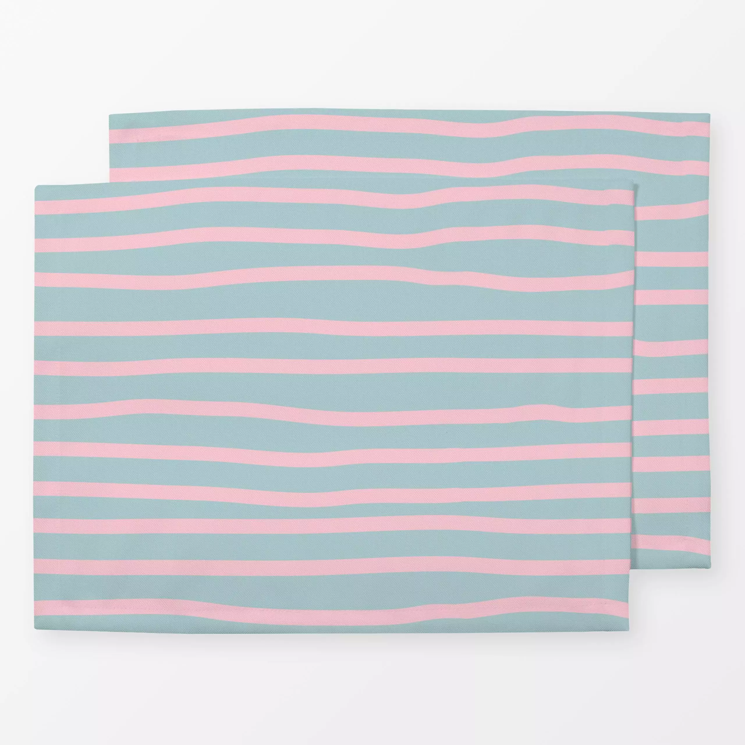 Tischset Steifen Pastell Rosa Blau - Symbole & Muster - von „Andrea Haase"; hell, hellblau, gestreift, Streifenmuster, Nadel...
