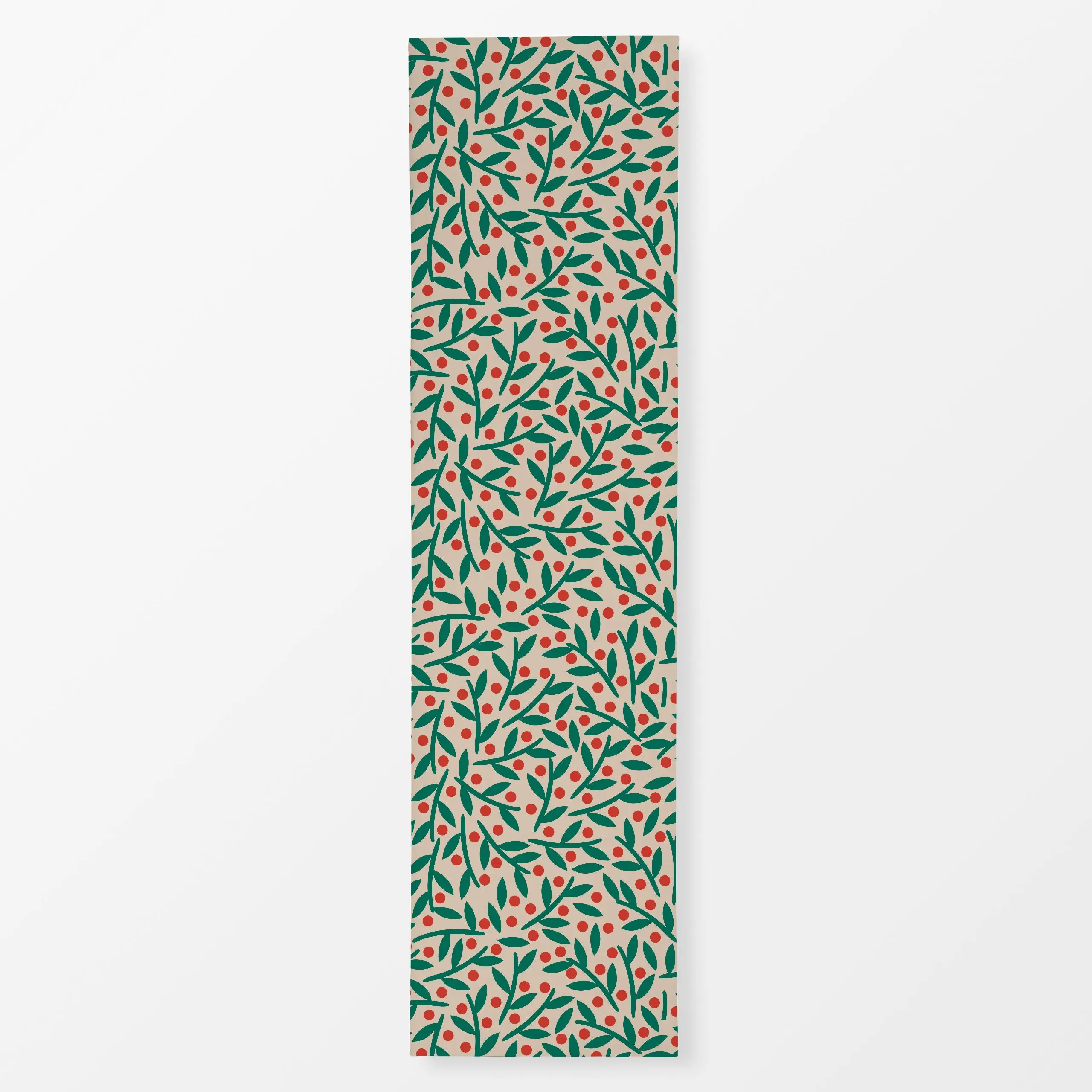 Tischläufer Misty Cinnamon - Weihnachten, Winter, Symbole & Muster - von „Jana Driver"; Muster, Weihnachten, beige, rot, Mis...