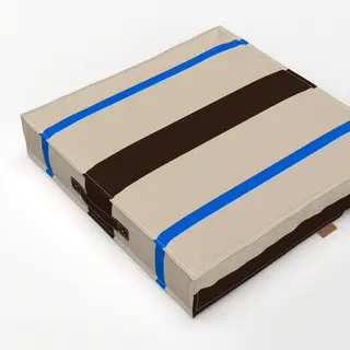 Bodenkissen Electric Blue and Mocha Stripe