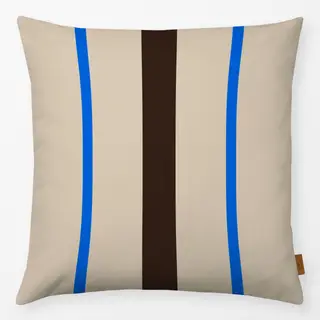 Kissen Electric Blue and Mocha Stripe