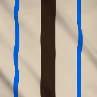 Meterware Electric Blue and Mocha Stripe
