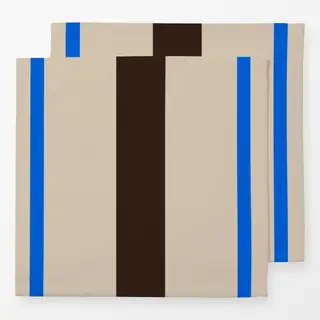 Servietten Electric Blue and Mocha Stripe