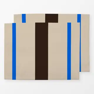 Tischset Electric Blue and Mocha Stripe