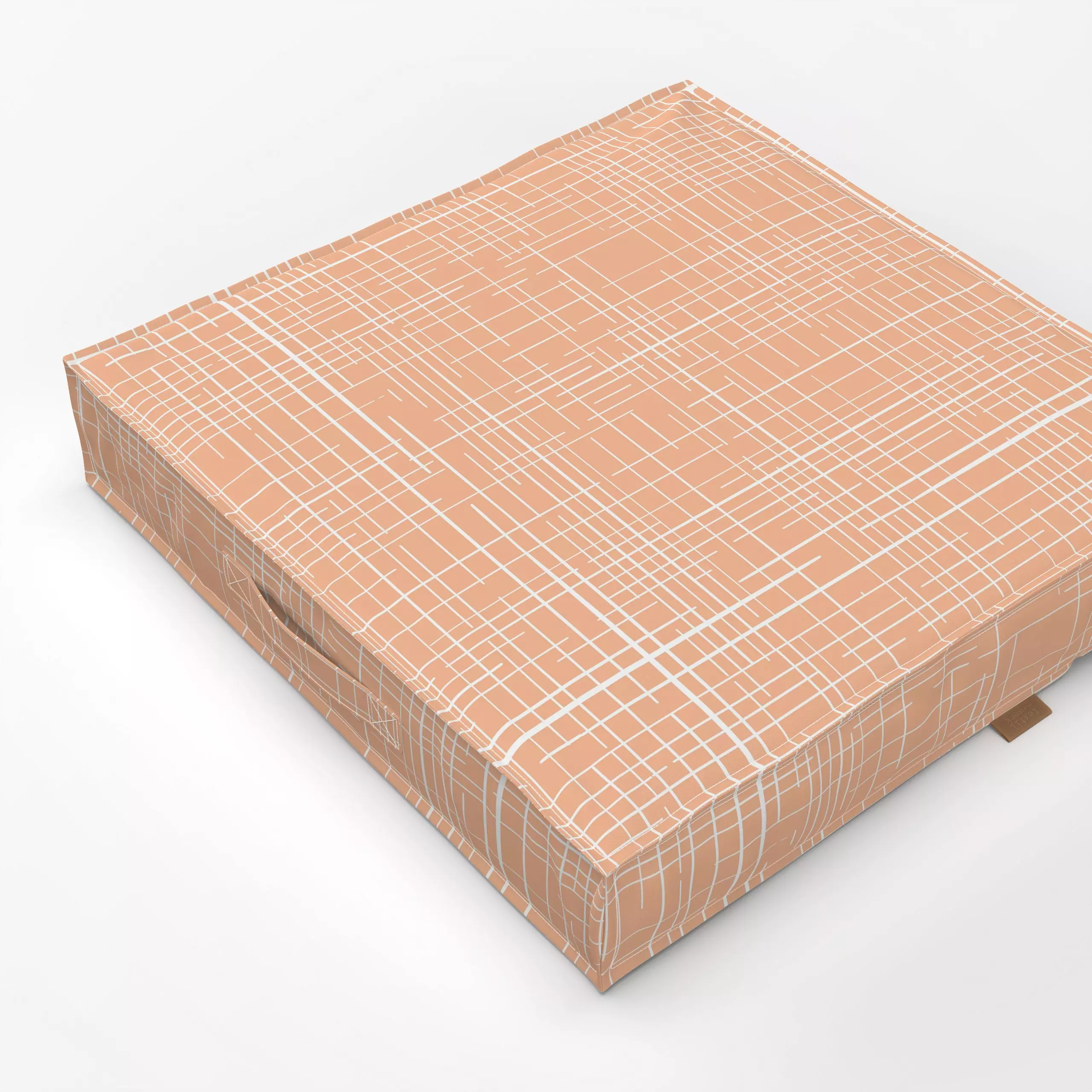Bodenkissen Karo peach fuzz - Symbole & Muster - von „Kantioler Design"; Linien, Striche, Karo, Karos, stripes, Karoliebe