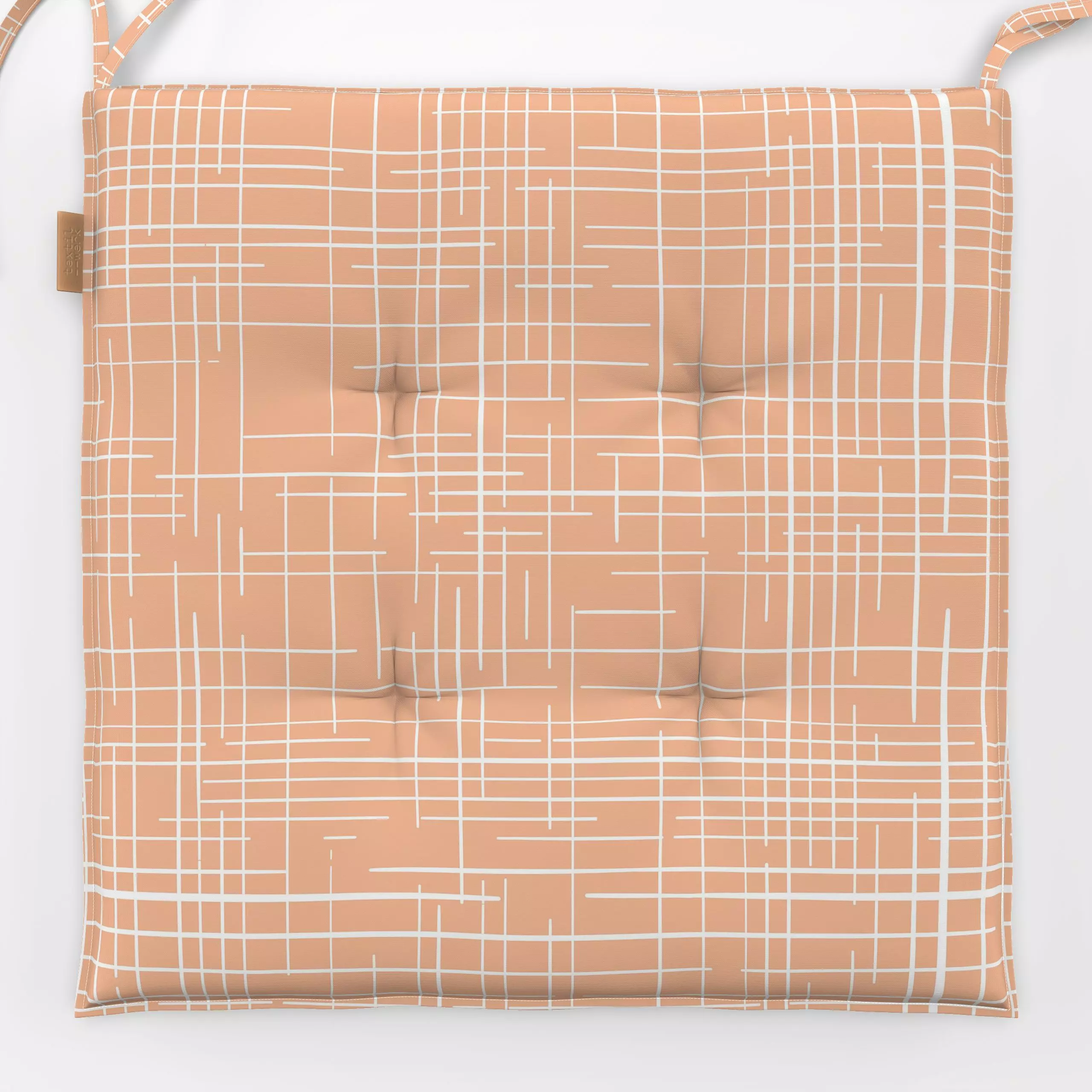 Sitzkissen Karo peach fuzz - Symbole & Muster - von „Kantioler Design"; Linien, Striche, Karo, Karos, stripes, Karoliebe