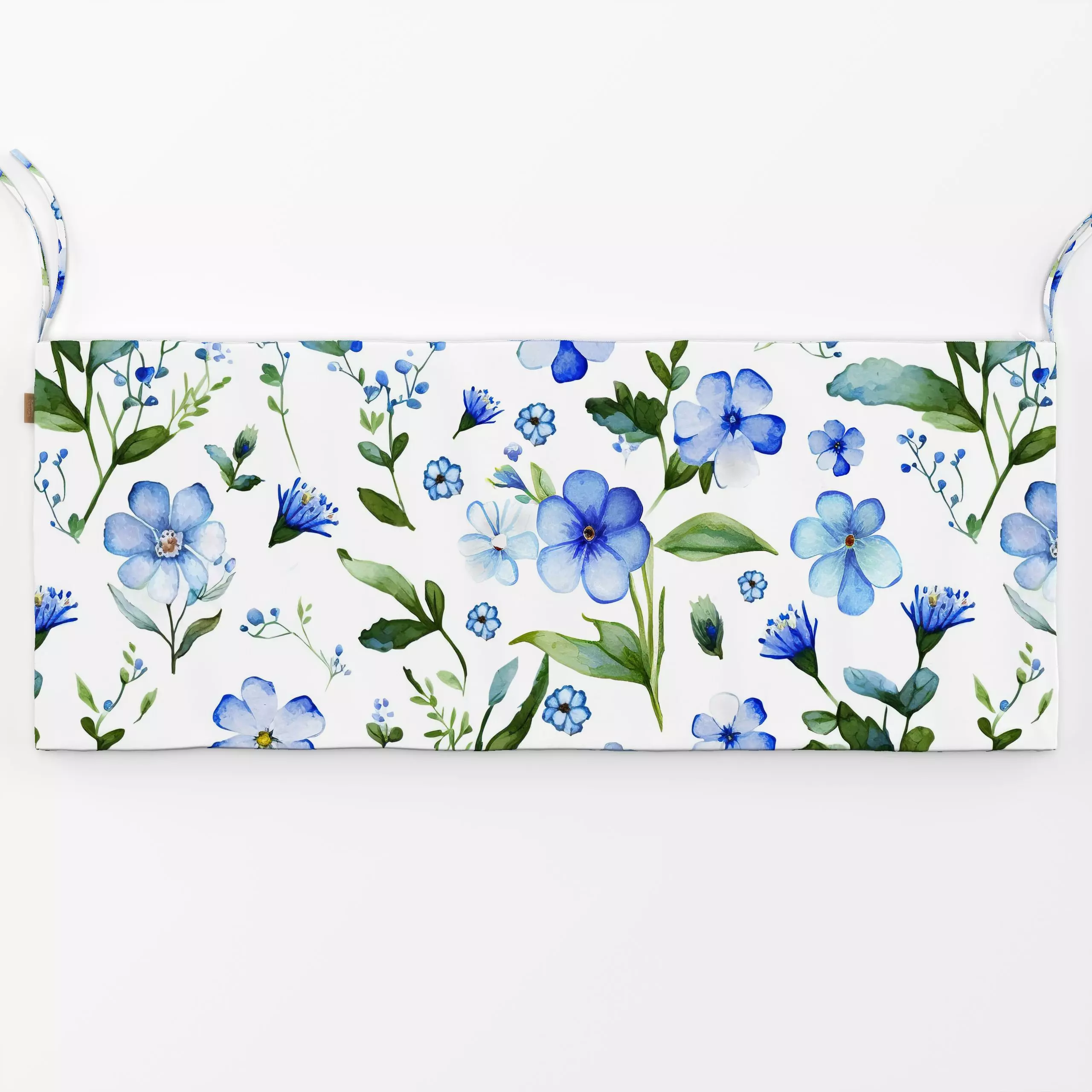 Bankauflage Forget Me Not Blue Flowers - Blumen & Florales, Pflanzen & Botanik - von „Andrea Haase"; Aquarell, Natur, Blumen...