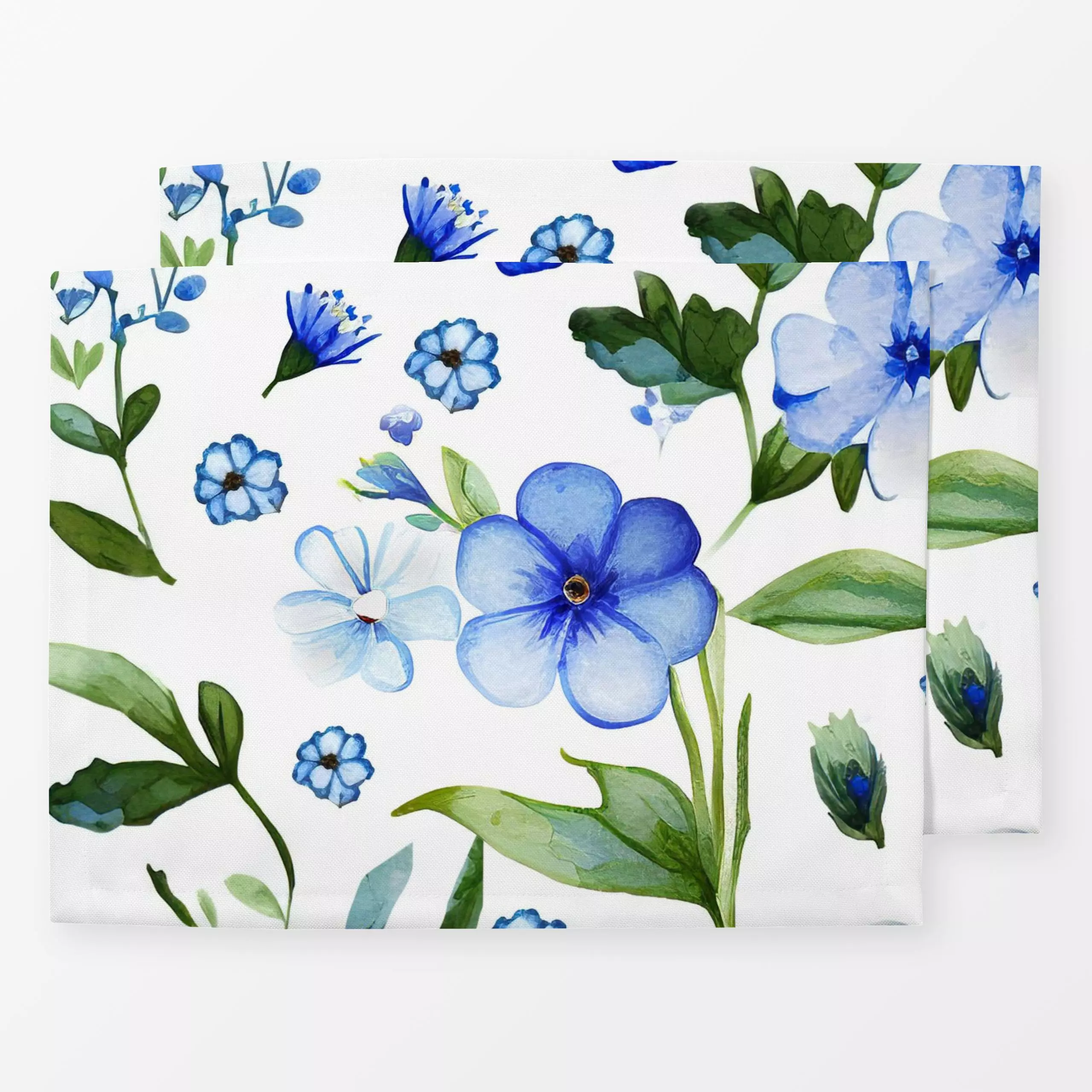 Tischset Forget Me Not Blue Flowers - Blumen & Florales, Pflanzen & Botanik - von „Andrea Haase"; Aquarell, Natur, Blumen, b...