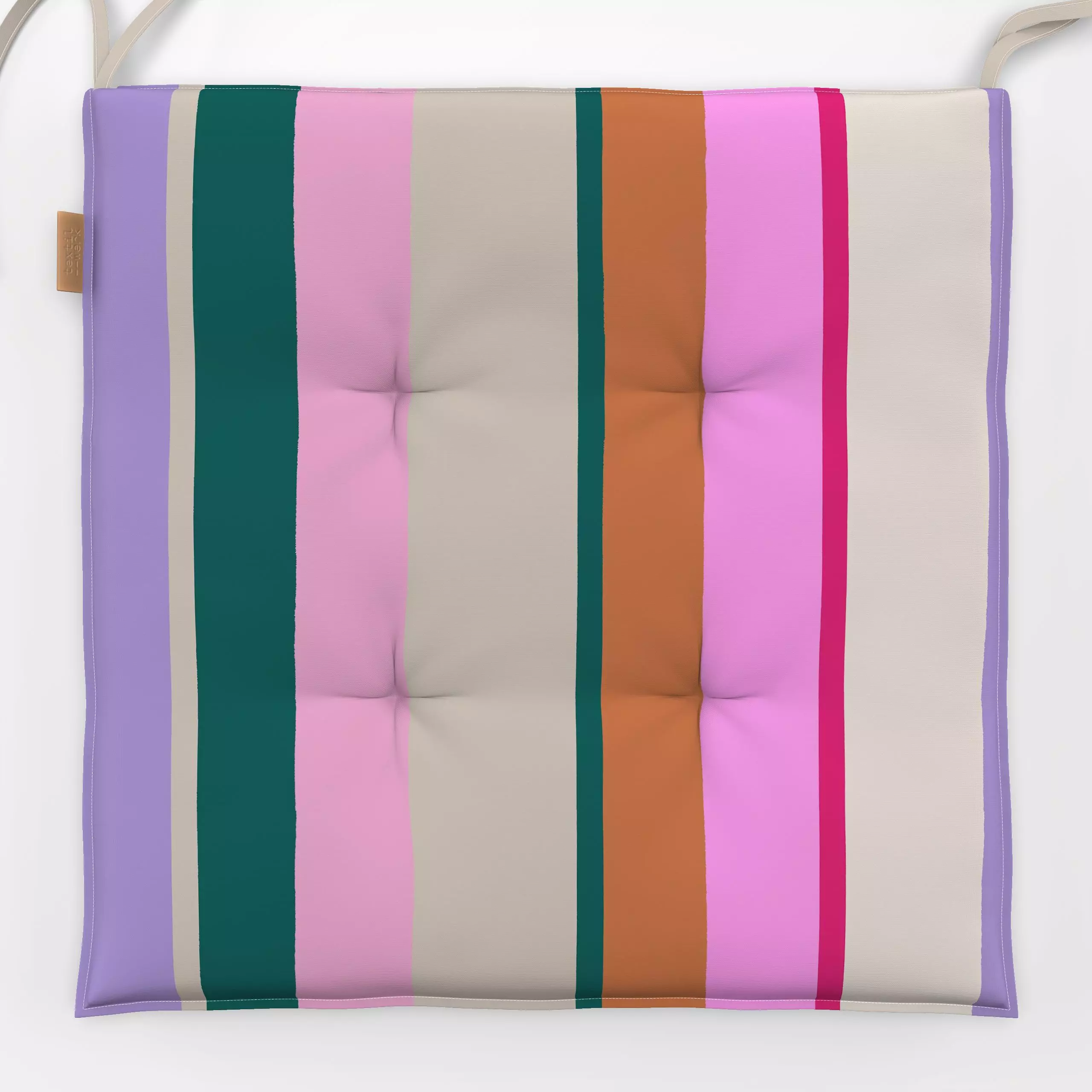 Sitzkissen Multicolor Streifen - Symbole & Muster - von „Studio Kesse"