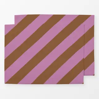 Tischset Streifen Pink Braun