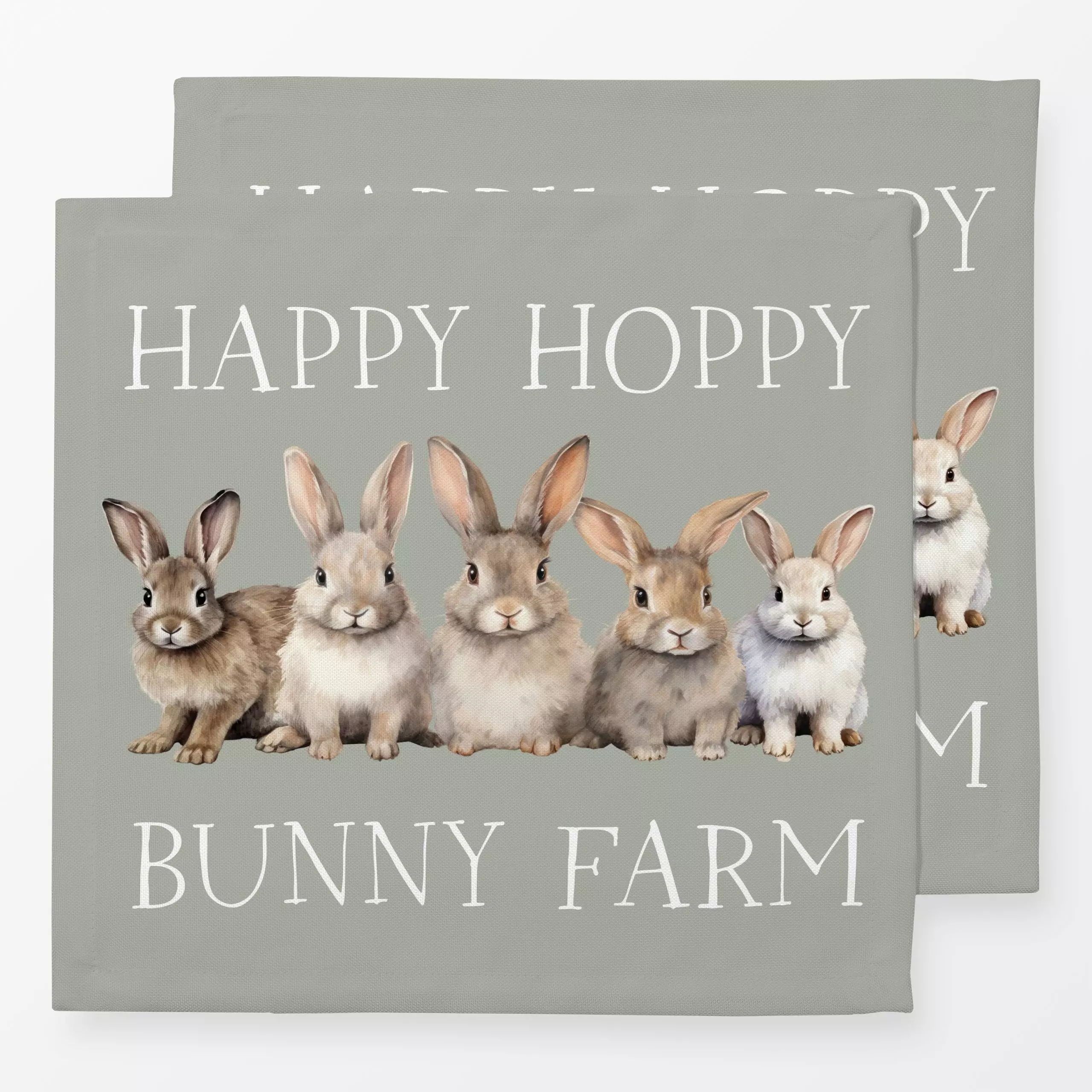 Servietten Cottage Spring Bunny Farm - Frühling, Kinderzimmer & Motive für Kinder, Tiere, Ostern - von „Monika Strigel"; Has...