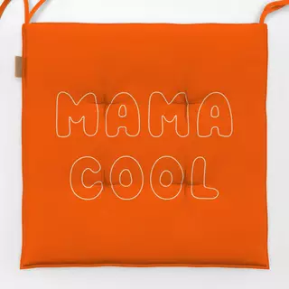 Sitzkissen Mama Cool Orange & Weiß