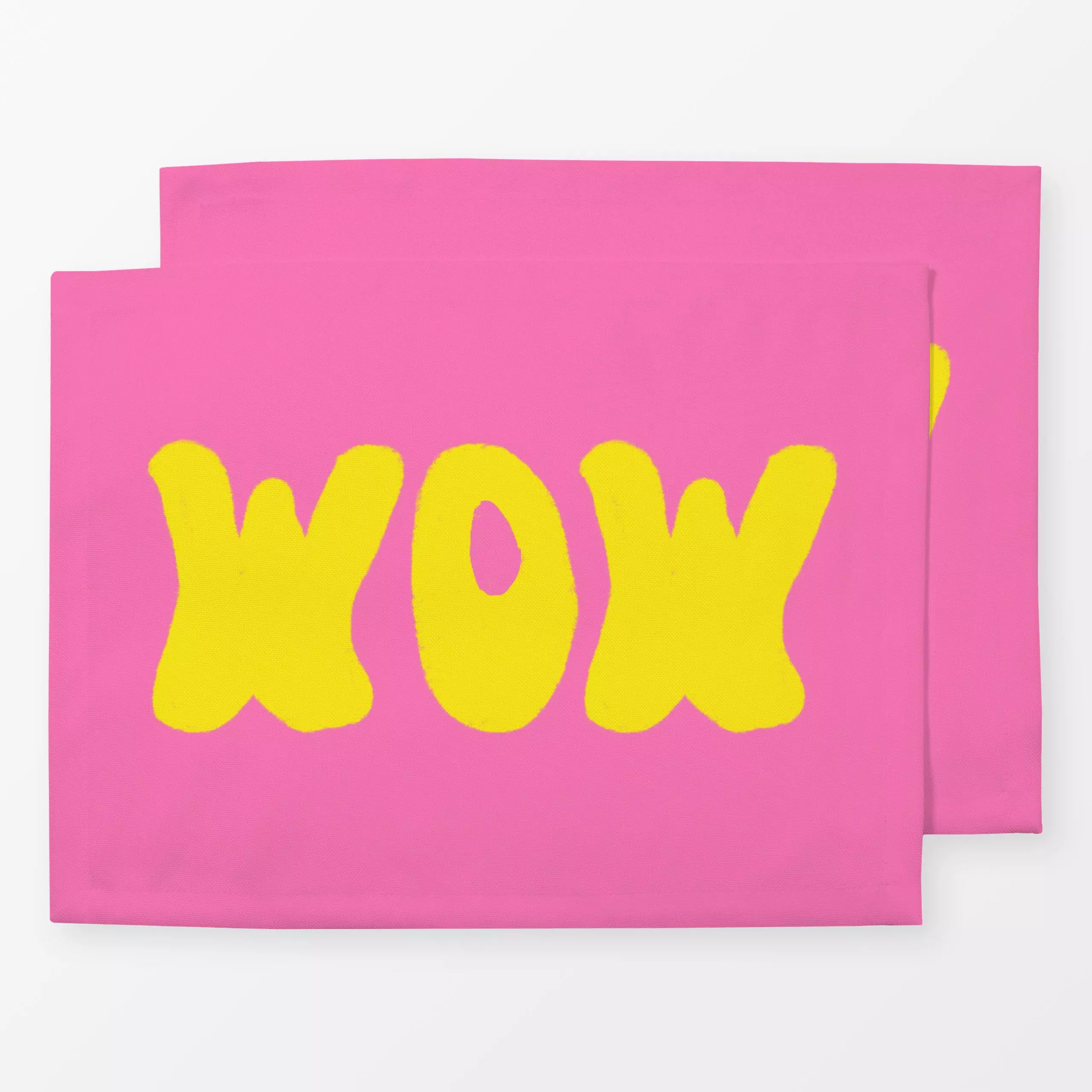Tischset WOW Gelb Auf Pink, Spruch, Sommer, von Alisa Knöß