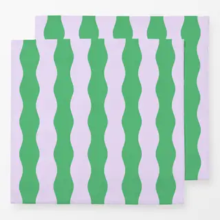 Servietten Welle Grün & Lila