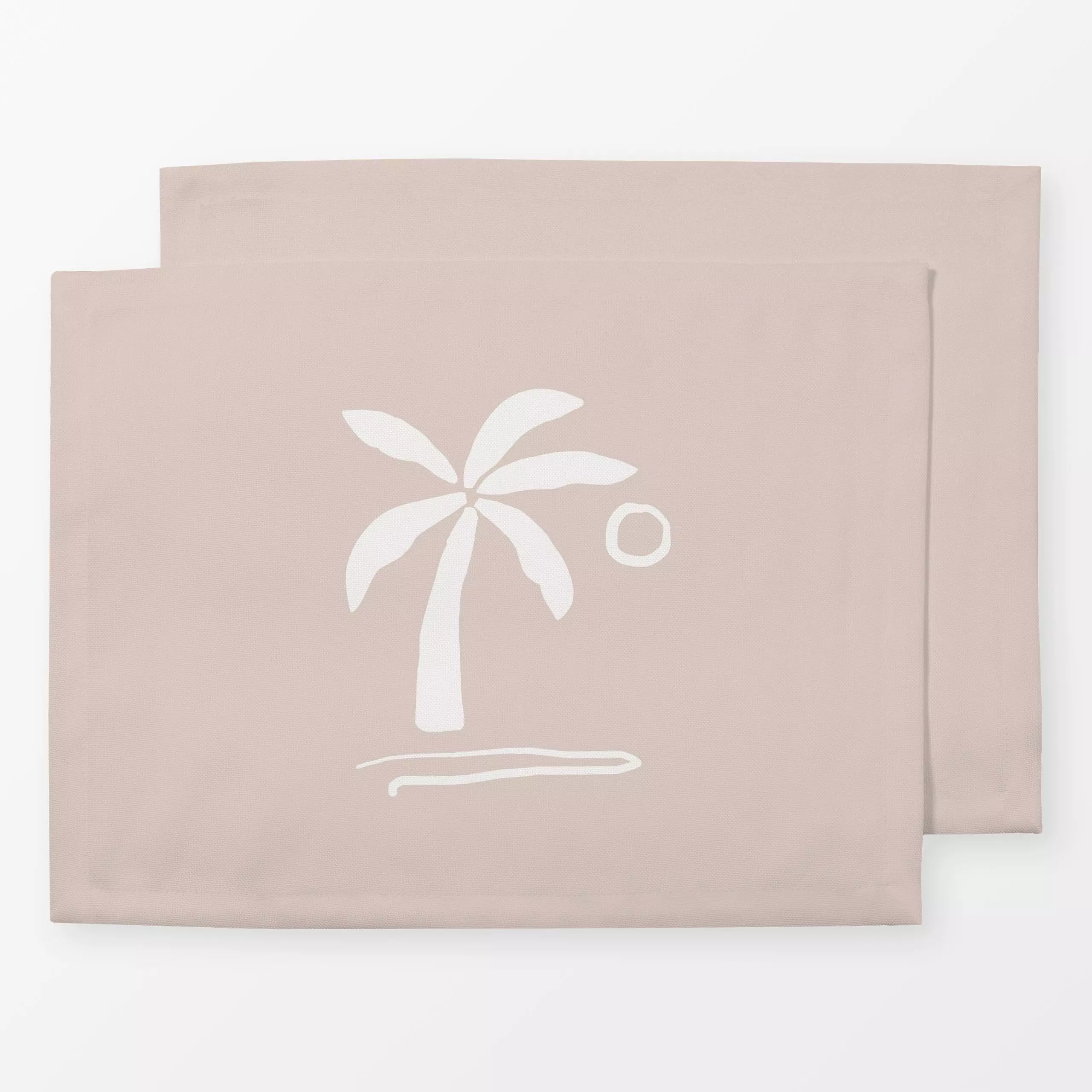 Tischset Große Palme Beige - Natur & Landschaft - von „Studio Kesse"; Palmen, Garten, Meer, Strand, Sonne, tropisch, Sommer,...
