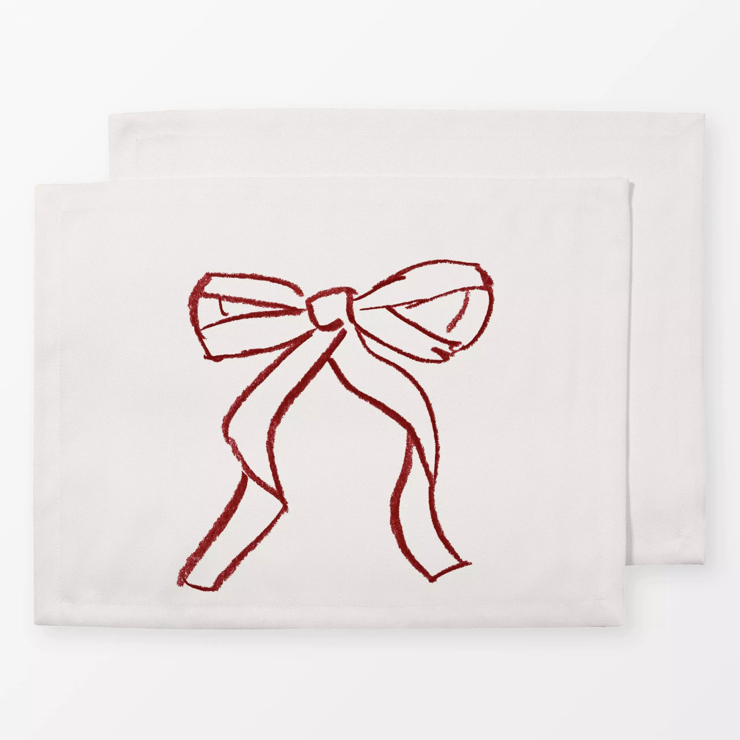 Tischset Schleife Dunkelrot - Weihnachten, Anlässe - von „Kruth Design"; Weihnachten, weihnachtlich, Weihnachtsdeko, schleif...