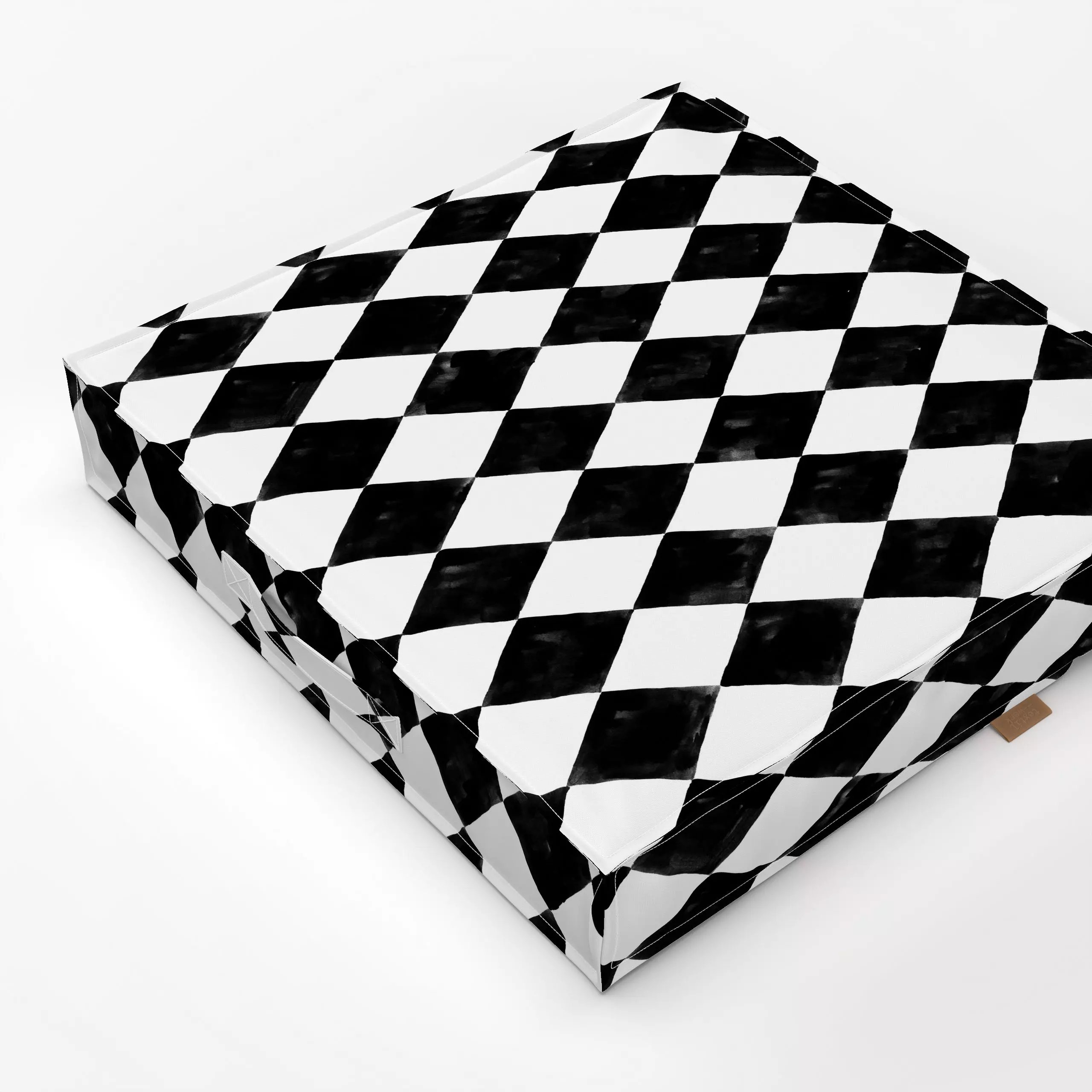 Bodenkissen Harlekin 1 - Symbole & Muster - von „Primus Pattern"; Wasserfarben, minimal, skandinavisch, grafisch, Karo, Raut...