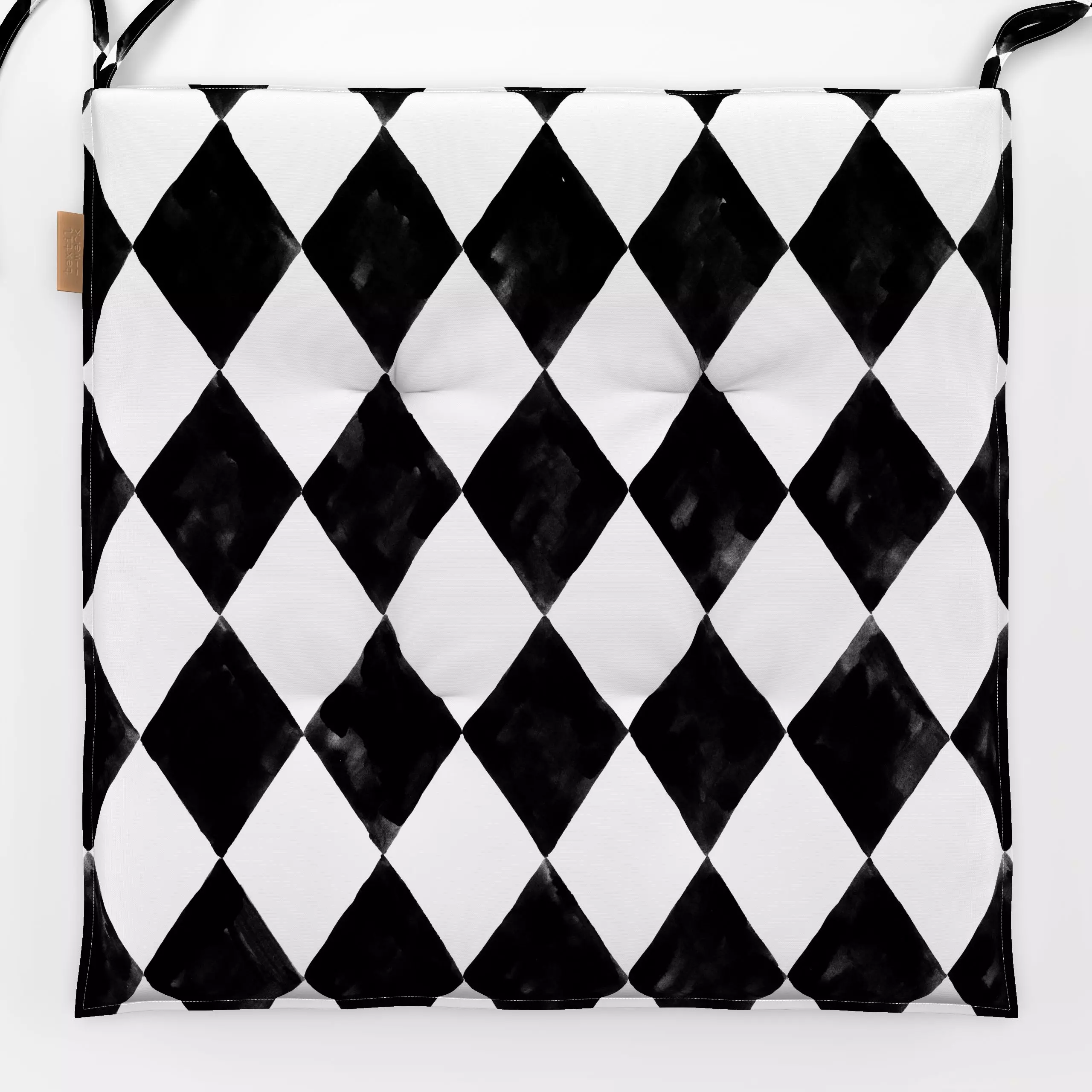 Sitzkissen Harlekin 1 - Symbole & Muster - von „Primus Pattern“; Wasserfarben, minimal, skandinavisch, grafisch, Karo, Raute...