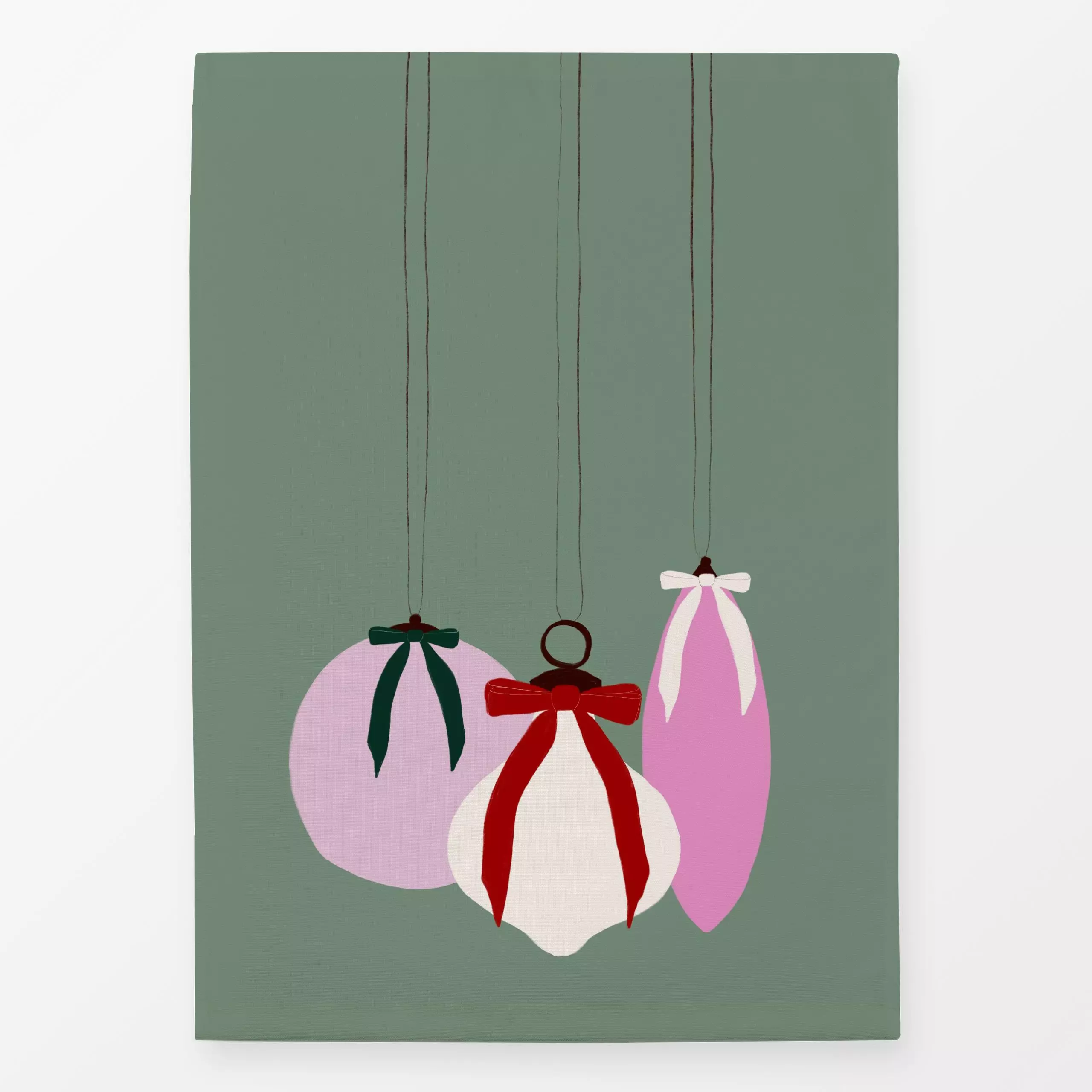 Geschirrtücher Baumkugeln Grün - Weihnachten, Anlässe - von „Sophie Augustin Illustration"; Weihnachtsbaum, Weihnachten, wei...