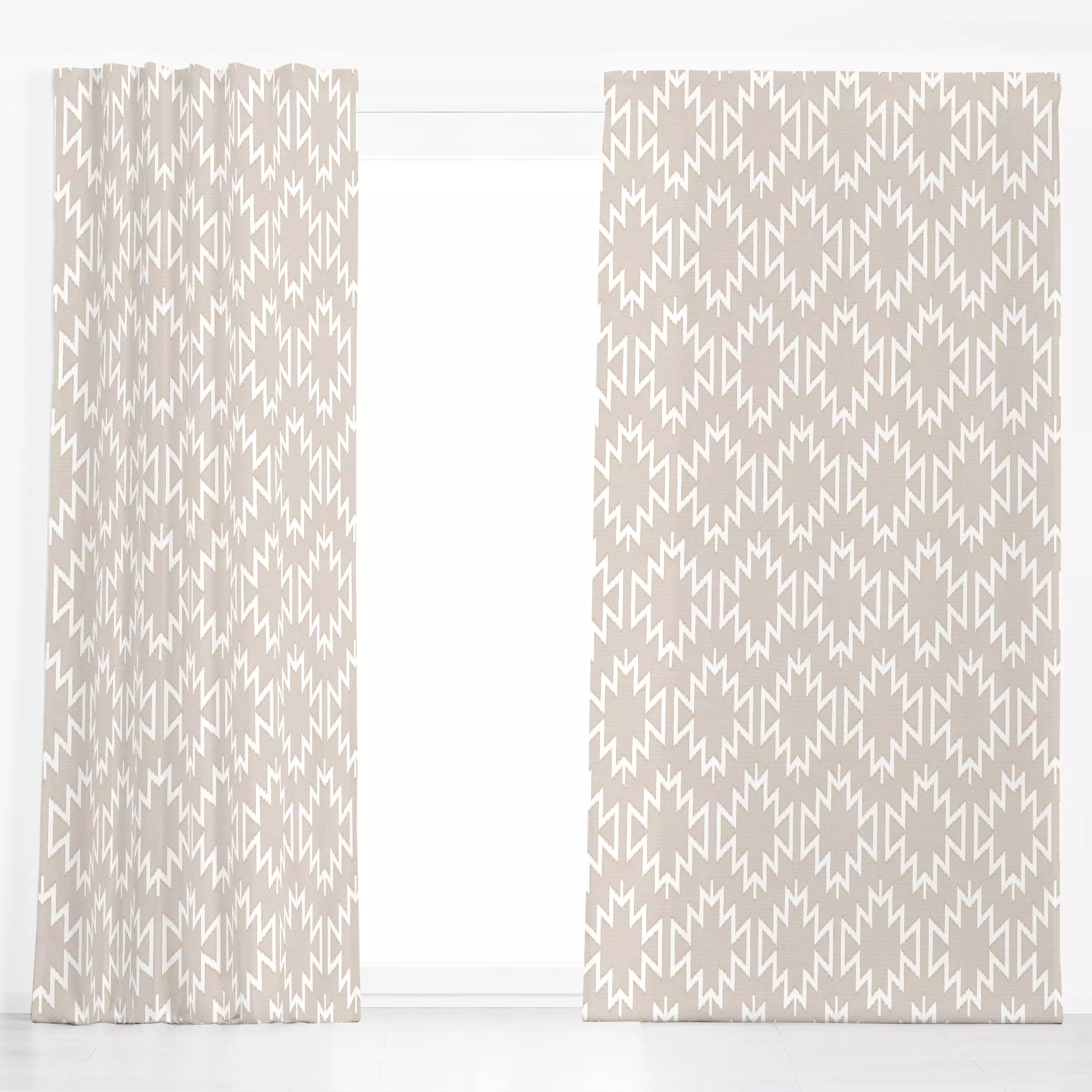 Dekovorhang Diamonds Outline Beige - Symbole & Muster, Reise - von „Studio Kesse"; marrakesch, marrokko, boho, beige, Ethno,...