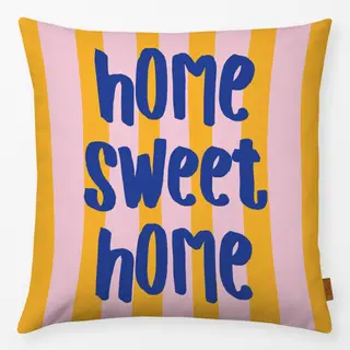 Kissen home sweet home gelb rosa