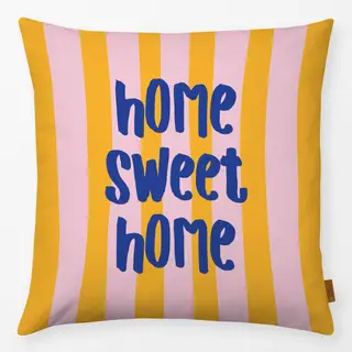 Kissen home sweet home gelb rosa