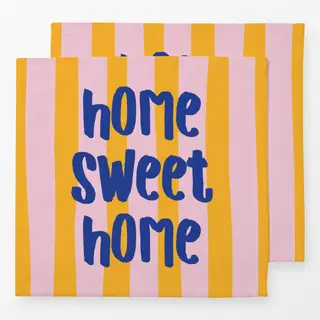 Servietten home sweet home gelb rosa