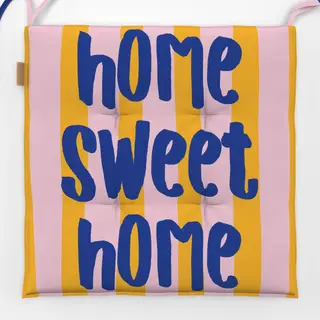 Sitzkissen home sweet home gelb rosa