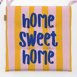 Sitzkissen home sweet home gelb rosa