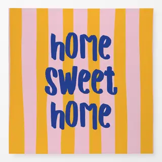 Tischdecke home sweet home gelb rosa