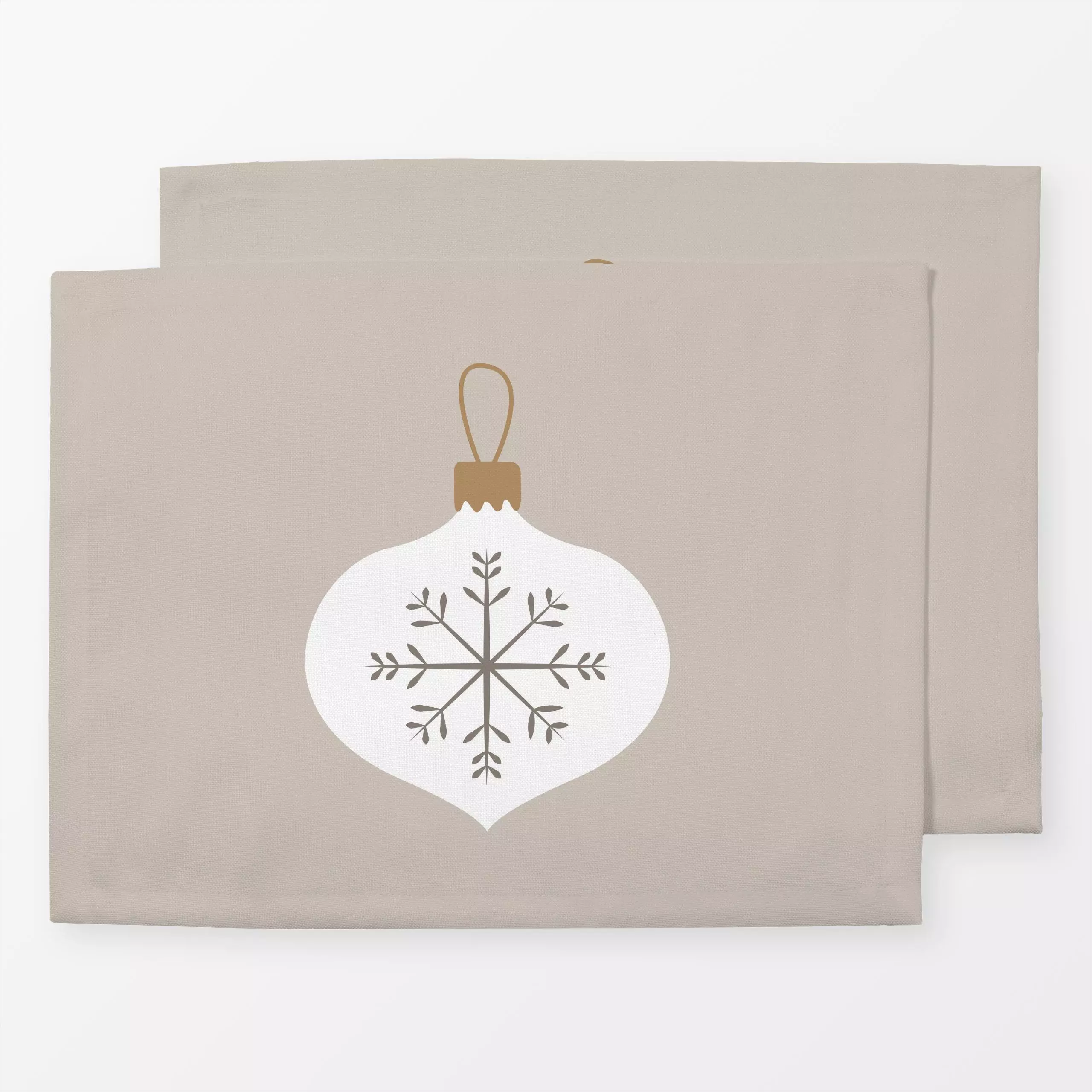 Tischset Christmas Ball cream - Weihnachten, Winter - von „Karen Menzenbach"; Weihnachtsbaum, Weihnachten, beige, weihnachtl...