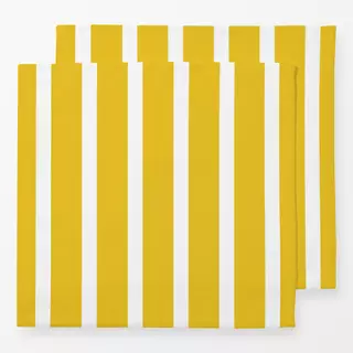 Servietten Gelb Weiße Blockstreifen