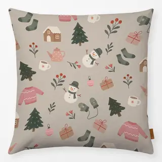 Kissen Ganz viel Weihnachten beige