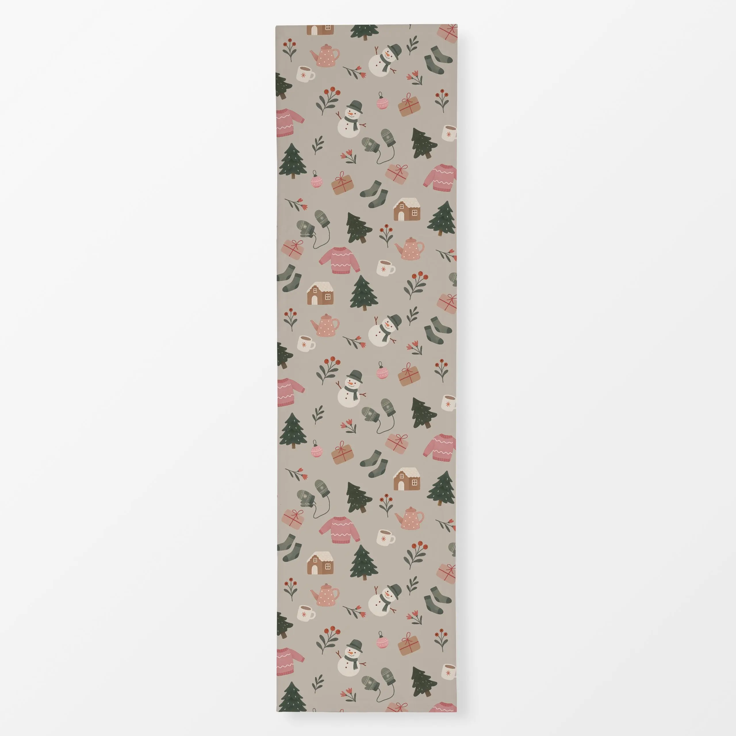 Tischläufer Ganz viel Weihnachten beige - Weihnachten, Winter - von „Studio Kesse"; Tannenbaum, Weihnachten, weihnachtlich, ...