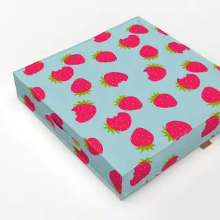 Bodenkissen Erdbeeren Muster blau