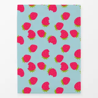 Geschirrtücher Erdbeeren Muster blau