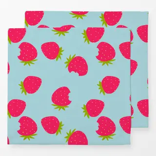 Servietten Erdbeeren Muster blau
