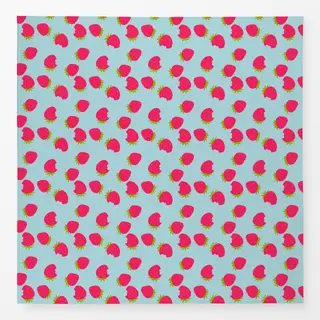 Tischdecke Erdbeeren Muster blau