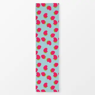 Tischläufer Erdbeeren Muster blau