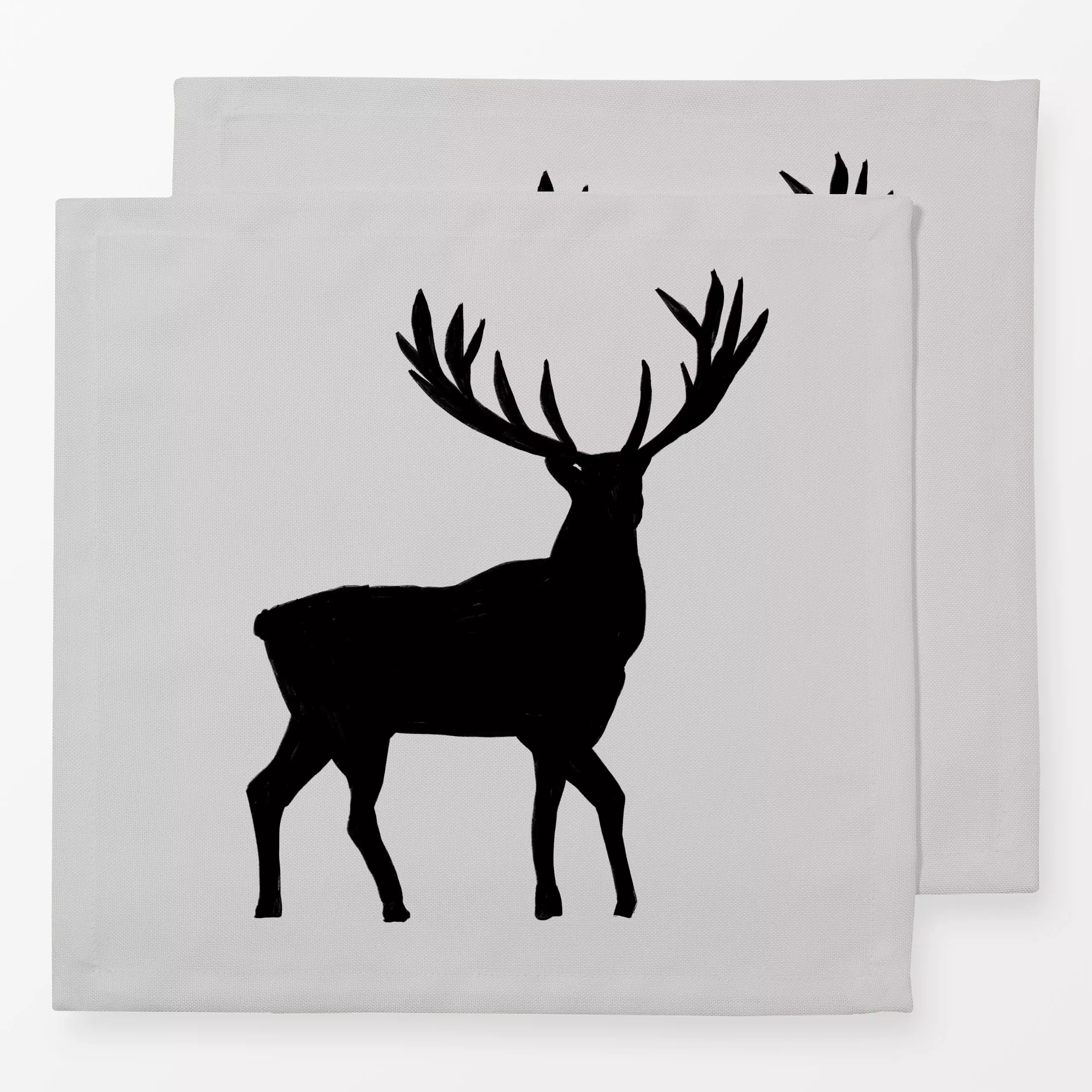 Servietten Hirsch GRAU - Tiere, Weihnachten - von „Sophie Augustin Illustration"; Merry Christmas, Wildtiere, Weihnachten, H...