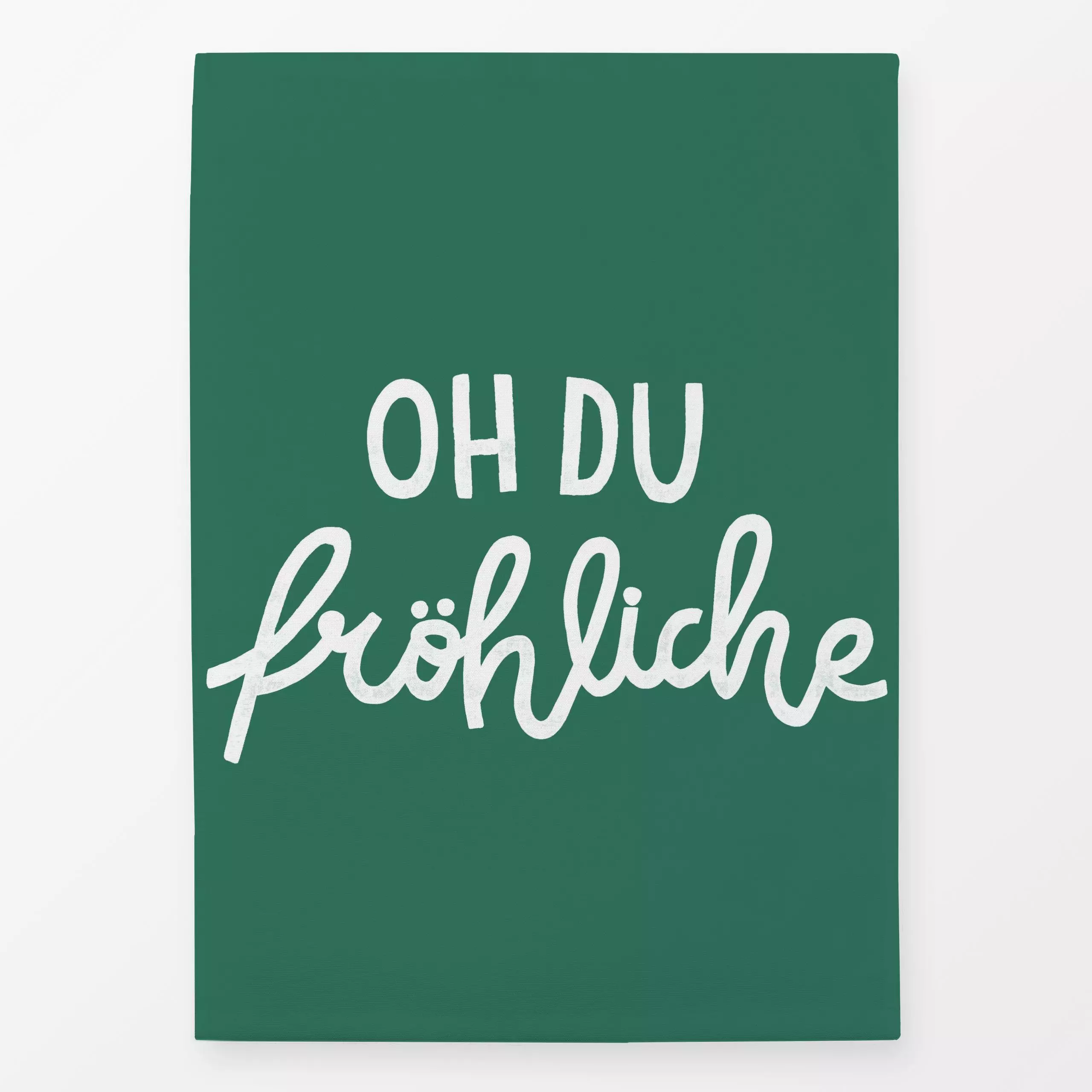 Geschirrtücher Oh du Fröhliche Grün - Sprüche & Schriftzüge, Weihnachten, Winter - von „Studio Kesse"; Merry Christmas, Weih...