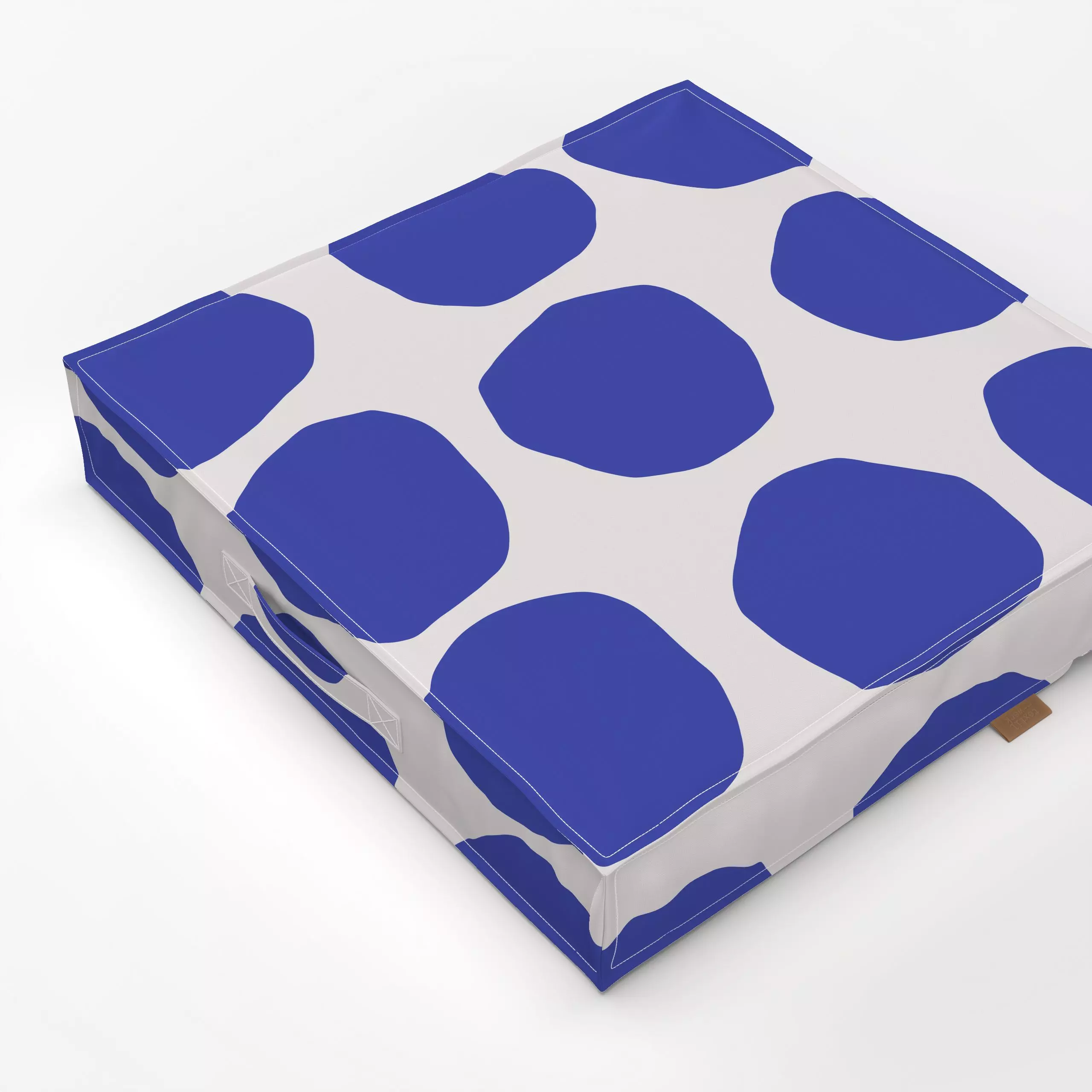 Bodenkissen Blue Dots - Symbole & Muster - von „Lisa Jasmin Bauer"; abstrakt, Geometrisch, modern, formen, blau, zeitlos, cu...